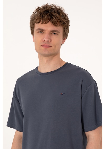 U.S. Polo Assn. Erkek Comfort Fit Bisiklet Yaka Antrasit Tişört 50307322-VR006