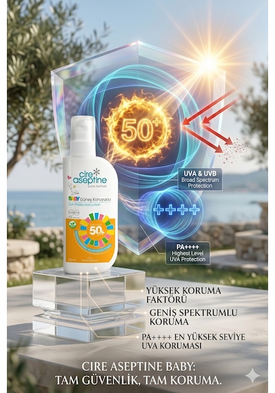 Cire Aseptine Bebek Güneş Koruyucu Losyon Spf50 200 Ml 2 Adet