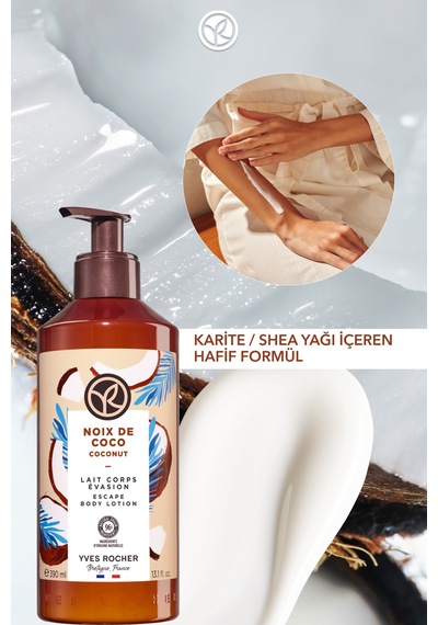 Yves Rocher Vücut Losyonu - Nemlendirici Ve Besleyici Tropikal Hindistan Cevizi-vegan-390ml