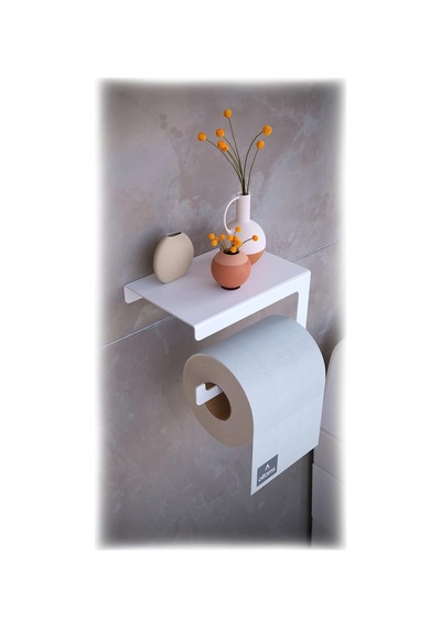 Metal Modern Raflı Tuvalet Kağıtlık Telefon Ve Aksesuar Askılı Wc Peçete Tutucu Beyaz Diğer