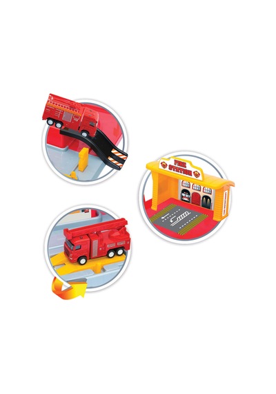 İtfaiye İstasyonu Garaj Seti - 2 Adet Metal Die-cast Araba İçerir 3+ Yaş