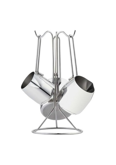 Nehir Modern 4 Parça Standlı Paslanmaz Çelik Cezve Seti Aeropress