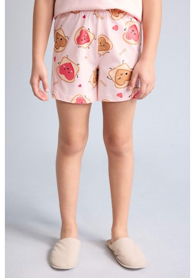 Defacto Regular Fıt 2li Pijama Şort Tişört Takımı Kız Çocuk H5509a826smpn256 Pembe-pn256