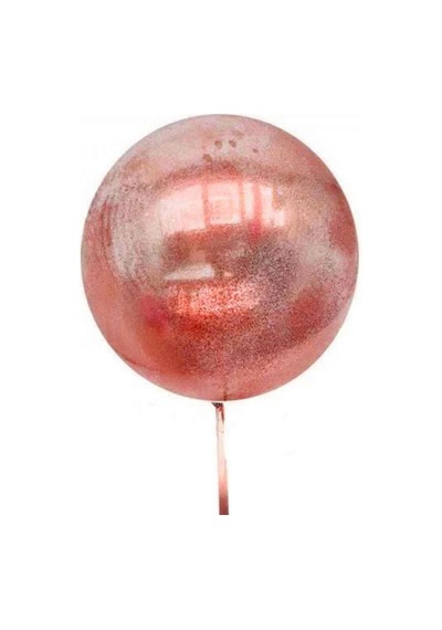 Kırmızı Simli Yuvarlak Şeffaf Balon 24 İnç N712