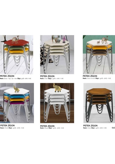 Zigon Osm Petek Model Metal Nikelaj V Ayak Çok Renkli Tabla Itina (410190504)