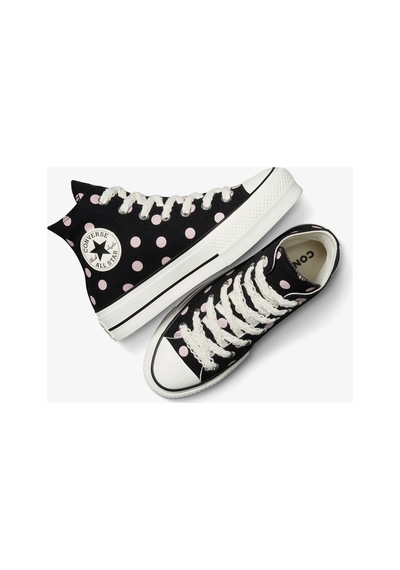 Converse Chuck Taylor All Star Lift Polka Dots Kadın Siyah Platform Sneaker