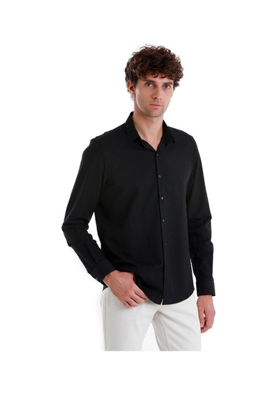 Hatemoğlu Siyah Comfort Fit Düz 100% Pamuk Slim Yaka Uzun Kollu Spor Gömlek 24d190000008 002 Siyah Hatemoğlu Siyah Comfort Fit Düz 100% Pamuk Slim Yaka Uzun Kollu Spor Gömlek 24d190000008 002 Siyah