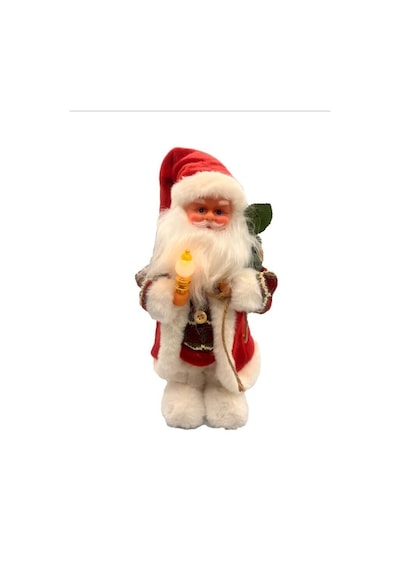 30 Cm Lambalı Yeşil Ekoseli Hareketli Ve Sesli Noel Baba Işıklı Özel Tasarım Yılbaşı Dekor Figürü Diğer