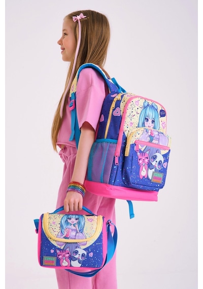Coral High Kids Mor Pembe Anime Kız Desenli 3 Lü Okul Çanta Seti Set0123735
