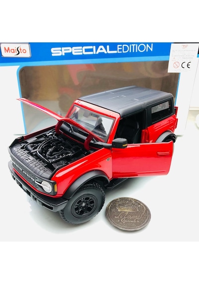 2021 Ford Bronco Wildtrak Red / Black 1 18 Ölçek Maisto Marka