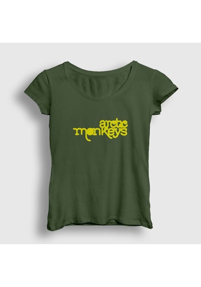 Presmono Kadın Five Arctic Monkeys T-shirt Haki