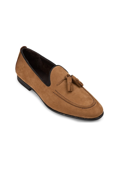 Deery Hakiki Nubuk Taba Rengi Erkek Loafer - 01701mtbac17 Taba