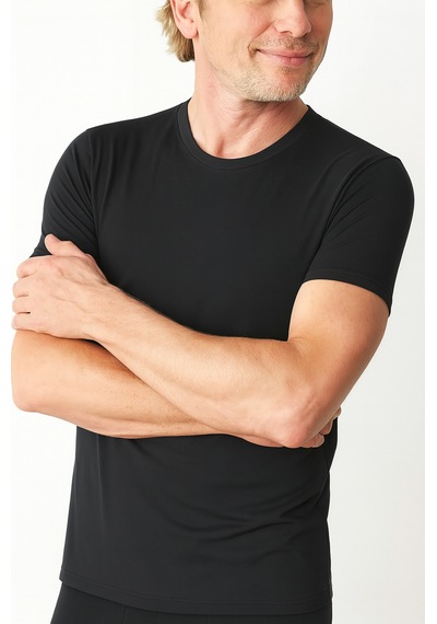 Belpa Ersa İç Giyim Modal Erkek Sıfır Yaka T-shirt 3'lü Siyah