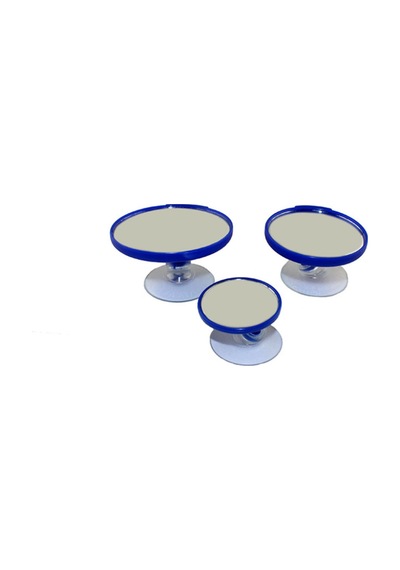 Mavi Yuvarlak Araba Iç Dikiz Aynası Vantuzlu - 3'lü Set Çapları 5-7-9 Cm Tüm Araçlara Uygundur