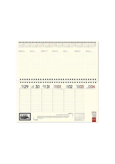 2026 Atatürk Haftalık Masa Takvimi Masa Sümeni Büyük Boy 33x16 Cm Tek Renk