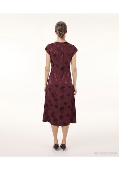 Yargıcı Düz Bisiklet Yaka Kısa Kol Elbise 26kkel7071x 016 Bordo