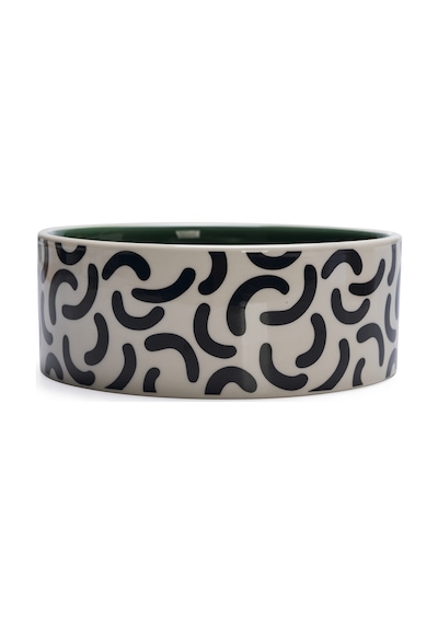 Beeztees Köpek Mama Su Kabı, Seramik, Yeşil Beyaz, 16cm, 800ml