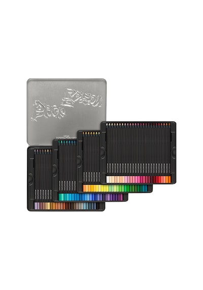 Faber-Castell Black Edition renkli kalemler, 100'lü metal kutu, kırılmaz, çocuklar ve yetişkinler için