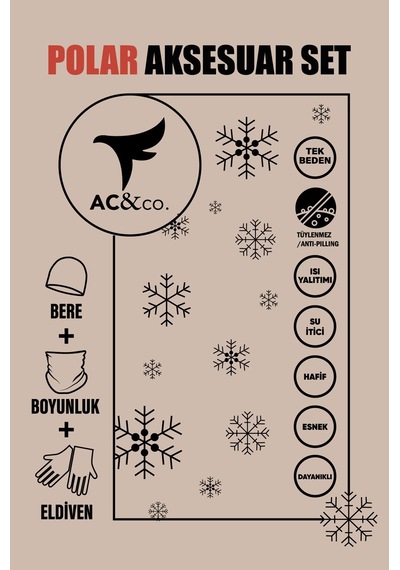AC&Co / Altınyıldız Classics Erkek Saks Anti-pilling Sıcak Tutan Su Itici Polar Bere Boyunluk Eldiven Set Saks Mavisi