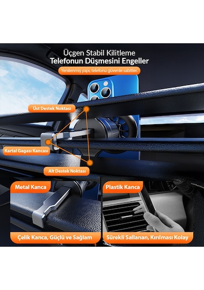 Kingma Magsafe Uyumlu Manyetik Araç İçi Telefon Tutucu -