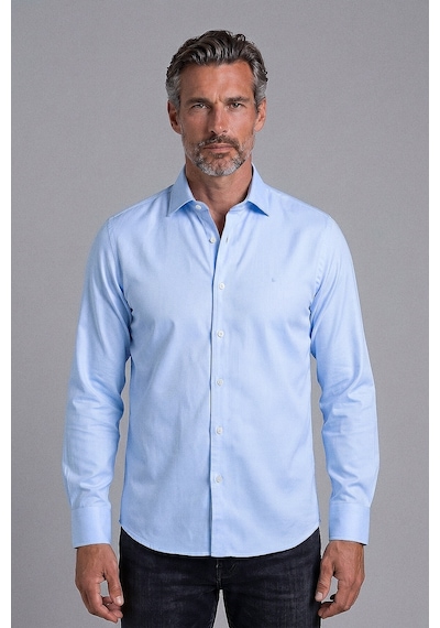 Bisse Mavi Regular Fit Pamuk Cepsiz Klasik Uzun Yaka Gömlek Gmkls252190 D35