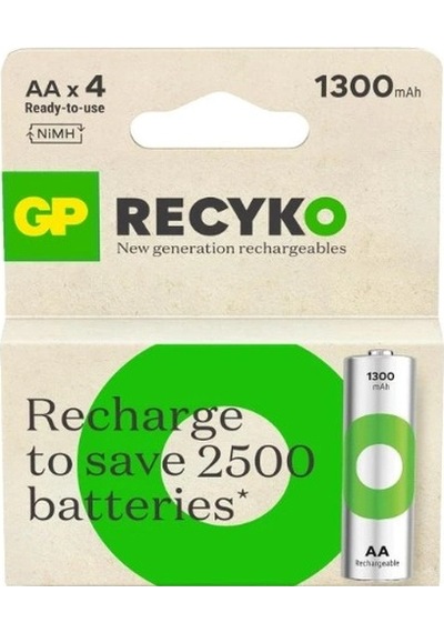 Gp Recyko 1300 Mah 4'lü Şarjlı Aa Kalem Pil