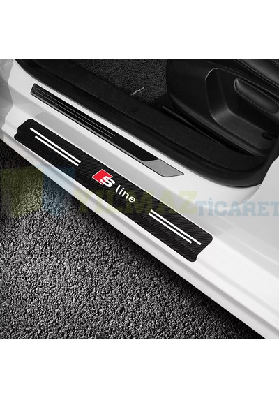 Audi S Line Karbon Kapı Eşiği Oto Sticker Araba Etiket 4 Parça