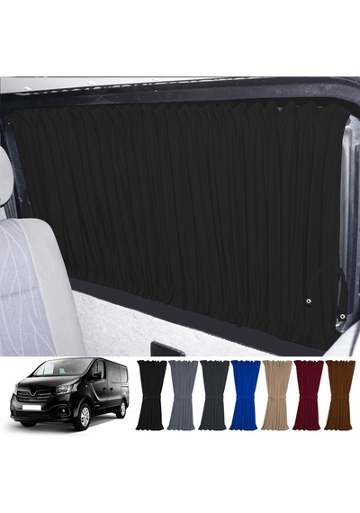 Pandami Renault Trafic 2015+ Uyumlu Siyah Raylı Oto Perde Takımı