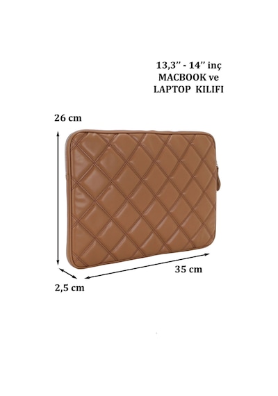Case Club Apple Uyumlu MacBook Air Pro 13-14" Su Geçirmez Laptop Kılıfı Taba