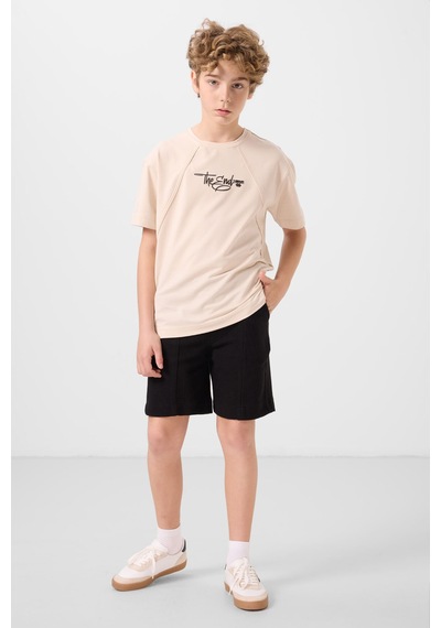 Tommylife Siyah Pamuklu Yumuşak Dokulu Standart Fit Basic Erkek Çocuk Şort - 11289 Siyah