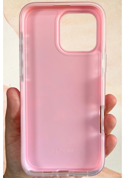 İphone 16 Pro Max Uyumlu İnci Işıltısı Fiyonk Taşlı Pembe Silikon Telefon Kılıfı