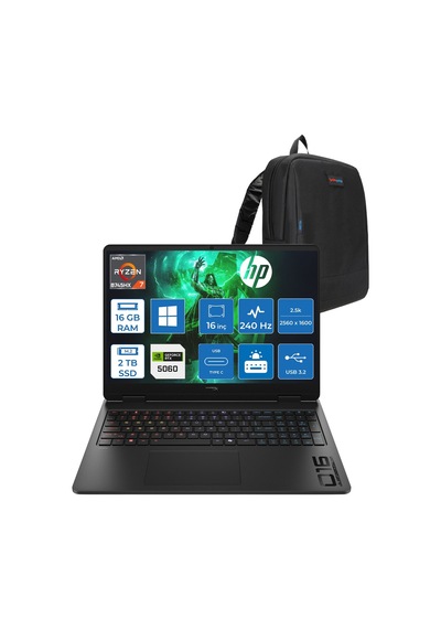 HP Hyperx Omen D9CU3EAP04 R7-8745HX 16 GB 2 TB SSDRTX5060 16" W11P Dizüstü Bilgisayar + Çanta
