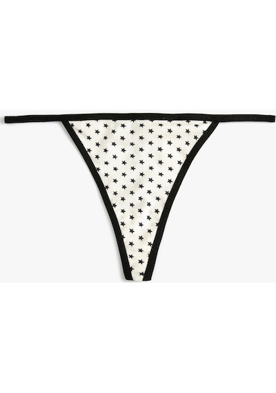 Koton String Külot Yıldız Baskılı Siyah Desenli 4slk30043mk Siyah