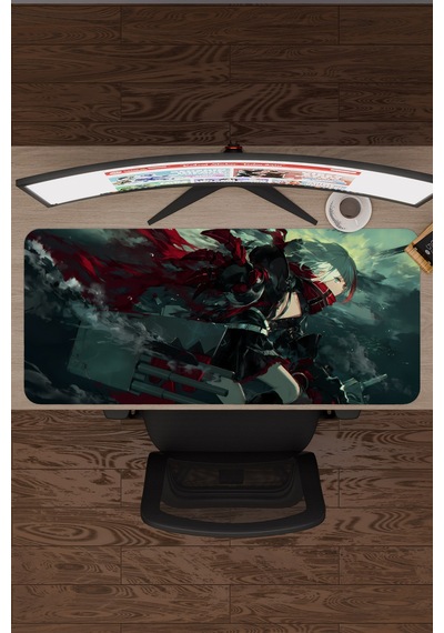 Azur Lane Kaymaz Dikişli Kauçuk Oyuncu Mousepad V1 - 90x40 Xxl Gaming Mouse Pad Fare Altlığı