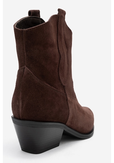 Luvishoes Luvi Shoes Elıa Kahverengi Süet Hakiki Deri Kadın Western Bot Kahverengi