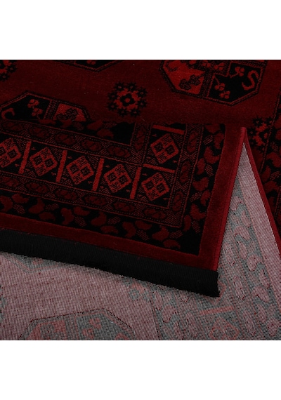 Afgan Türkmen Otantik Desenli Bordo Oturma Odası Salon Mutfak Halısı 2892a Zs74