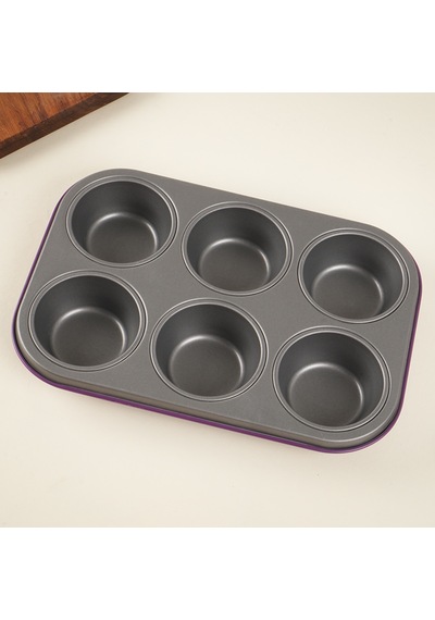 Guardini Muffin Kalıbı Mor 6 Lı Renkli