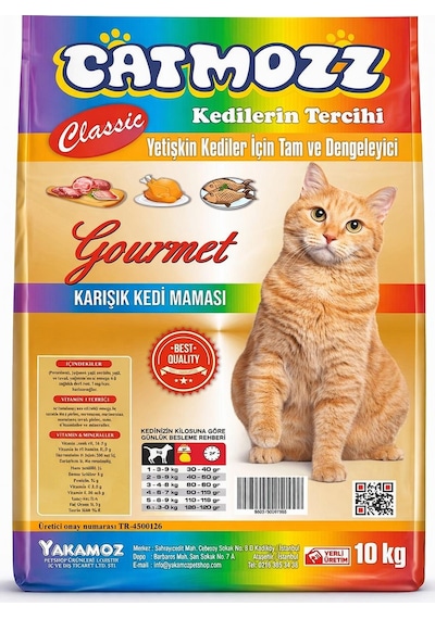 Catmozz Classic Mıx Gourmet Karışık Yetişkin Kedi Maması 10 KG