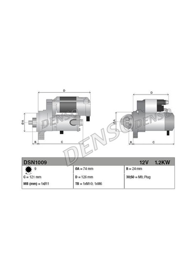 Denso Dsn1009 Mars Motoru 12 V 1,2 Kw Toyota Aurıs 12 1,3 Yarıs 11 1,3 1,5