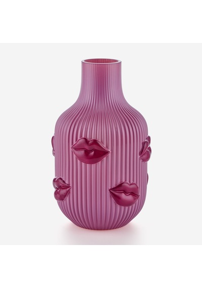 Neon Pembe Cam Lips Vazo 15x25x15 Cm