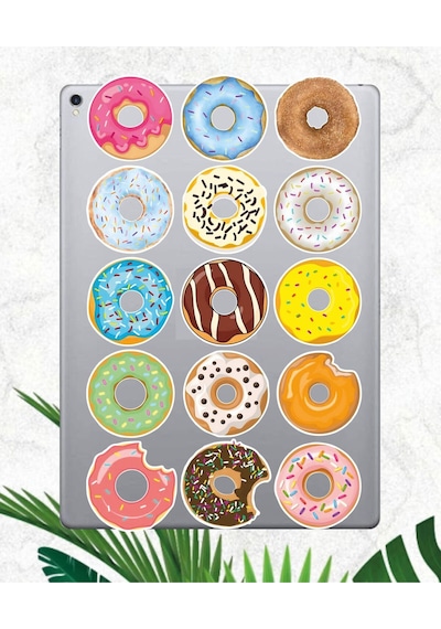 Donut Sticker Seti Laptop Ajanda Pc Tablet Telefon Defter Etiket Bullet Journal Diğer
