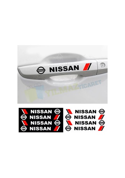 Nissan Logo Kapı Kolu Jant Ayna Oto Sticker Yapıştırma Etiket 4Ad 13 Cm