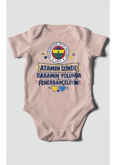 Morivokids Babaya Özel Kısa Kollu Bebek Body %100 Pamuk Zbn275-kk Pastel Pembe
