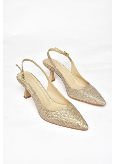 Fox Shoes S518081714 Bronz Sim Alçak Topuklu Kadın Ayakkabı Bronz