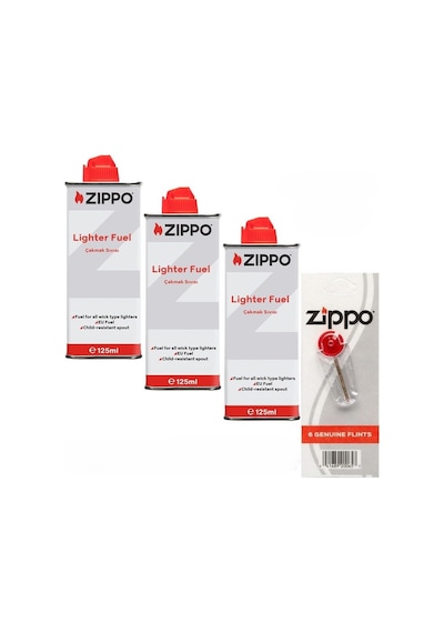 Zippo Benzin+1 Paket Taş Set