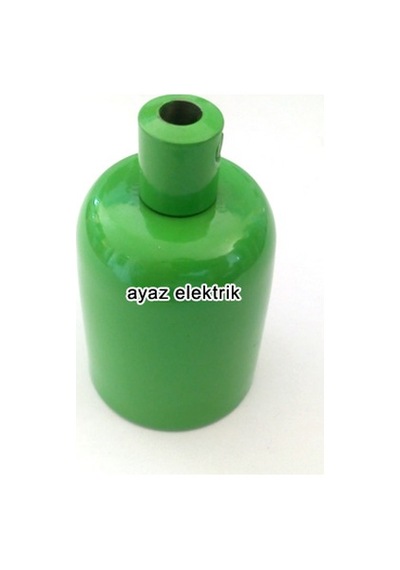 Dekoratif Metal Yeşil Lale E27 Duy ve Demir Kablo Kilitli