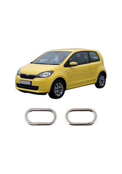 Skoda Citigo Uyumlu 2011 Ve Üzeri Krom Sinyal Çerçevesi 2 Parça Paslanmaz Çelik