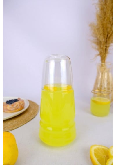 Digithome Cam Kapaklı Başucu Su Ve Meşrubat Sürahisi Karaf Şişe 750 Ml 04145 C1-1-154