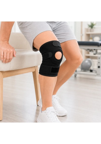 Siyah Ligamentli Dizlik Cırtlı Ayarlanabilir Kısa Diz Destekleyici