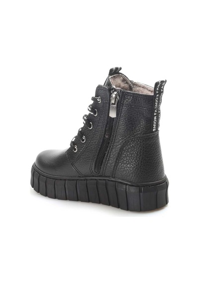 Fast Step Hakiki Deri Kürklü Unisex Çocuk Klasik Bot 769kxa130 Siyah